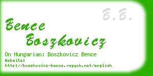 bence boszkovicz business card